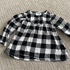 Old Navy Kids Black and White Checkered Blouse